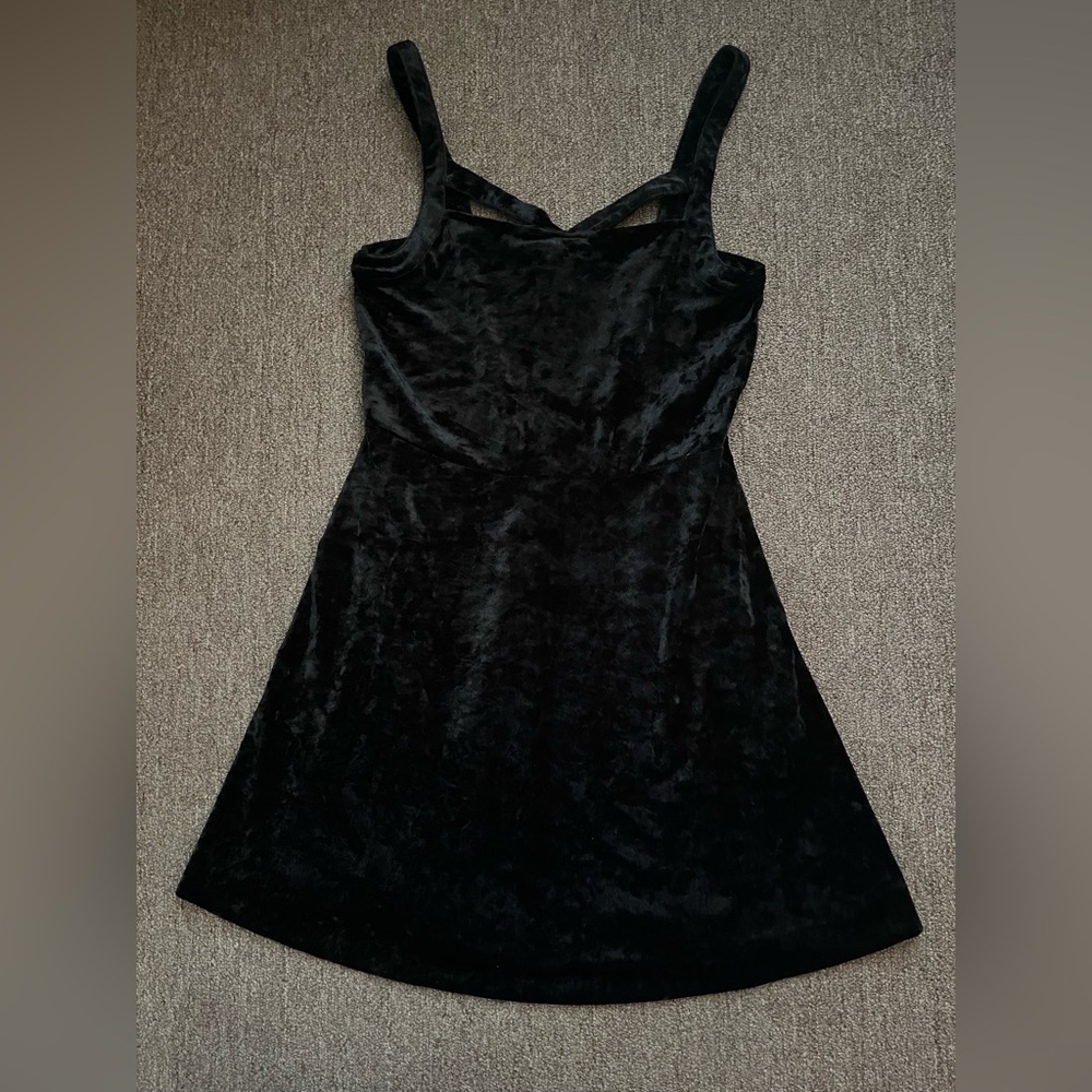 Forever 21 Black Velvet Mini Dress